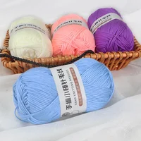 100g/ball Hand Knitted DIY Milk Cotton Yarn Medium Thick Wool Thread Soft Feel Hat Scarf Material Crochet Thread Handmade Gifts 2