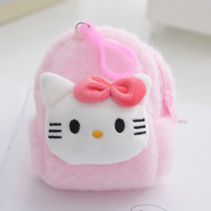 5/10/20pcs Sanrio Cartoon Coin Purse Anime Cute Hello Kitty Cinnamon Plush Square Storage Bag Student School Bag Pendant Gift