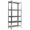 5 Tier Heavy Duty Steel Shelving Unit 11.8"W X 29.5"D X 59"H Garage Storage Rack Silver Simple Practical Design Rust Resistance 5