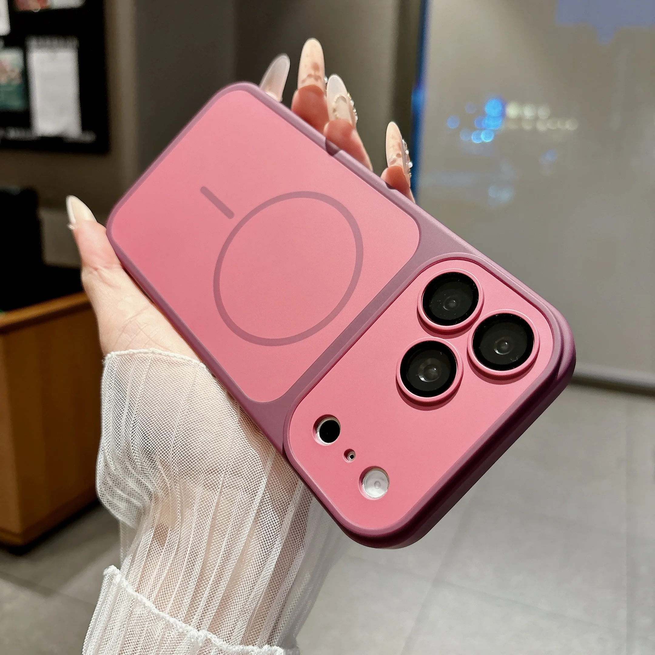 Matte Armor Magnetic Wireless Charging Shockproof Phone Case with Magsafe Compatibility