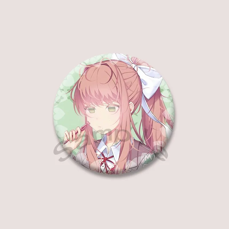 Spiel Doki Doki Literature Club Button Pins Cartoon Natsuki Monika Runde Brosche Rucksack Hut Abzeichen Zubehör Fans Schmuck Geschenk – Detail 16