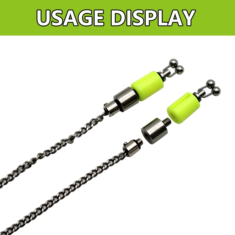 Connecteurs pour swingers d'alarme carpe - indicateurs drop off en chaîne acier inox 2 pièces