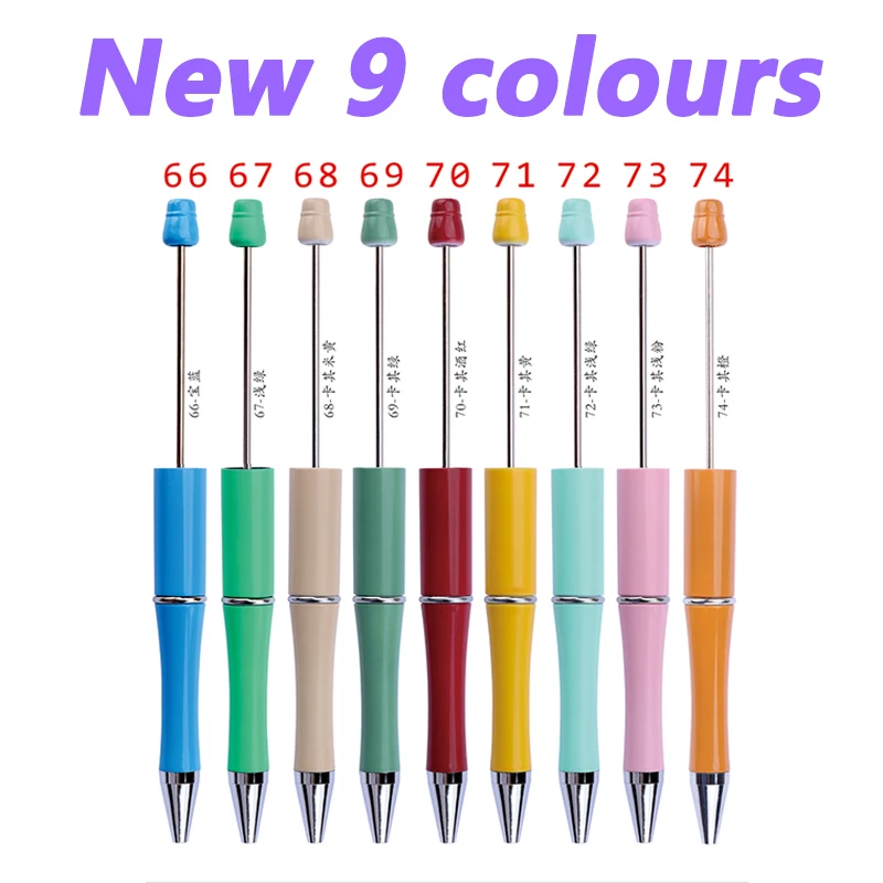100Pcs Newest Colour Creative Plastic Beaded Pen Ballpoint Pen Printable Beadable Pen DIY Gift for Student Office Supplies 4