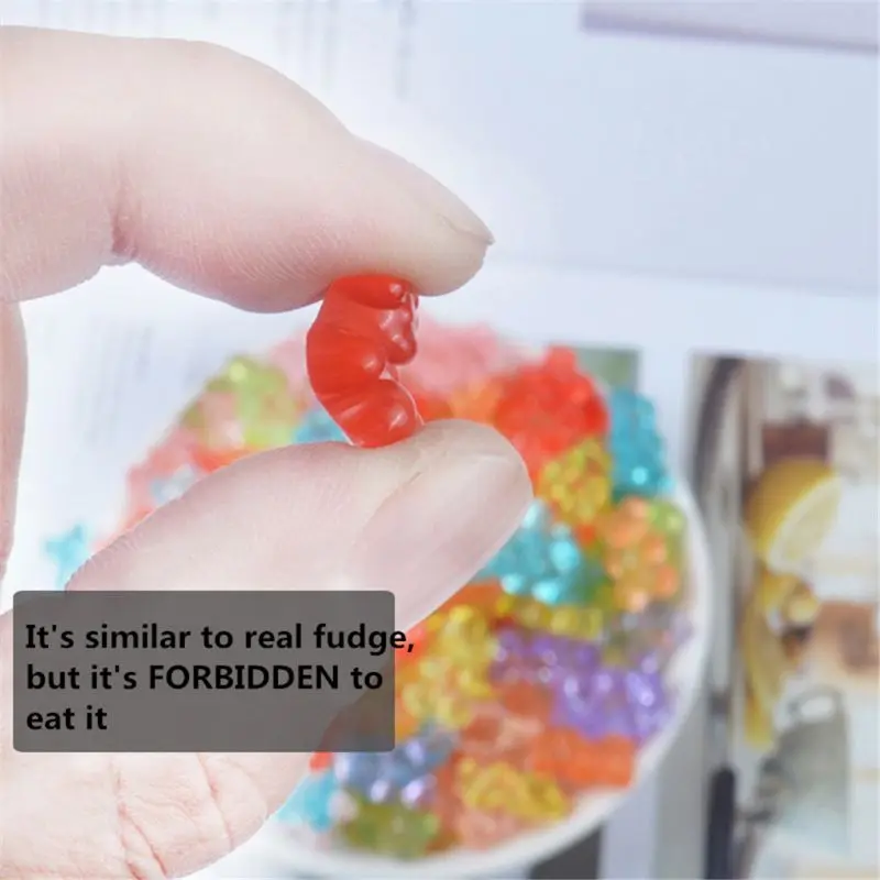 12pcs Mini Bear Beads Assorted Color Lovely Filler for slime Clay DIY Craft Plasticine Clay Accessories Kids Party Favor clay charm toys