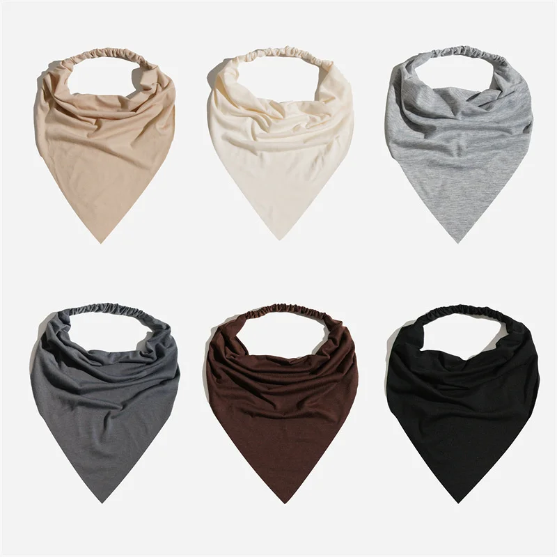 Neue böhmische Baumwolle Bandana für Frauen elastisches Haarband verlängertes Dreieck Kopftuch Mädchen Kopftuch Wrap Haarschmuck Kopf bedeckung – Detail 4