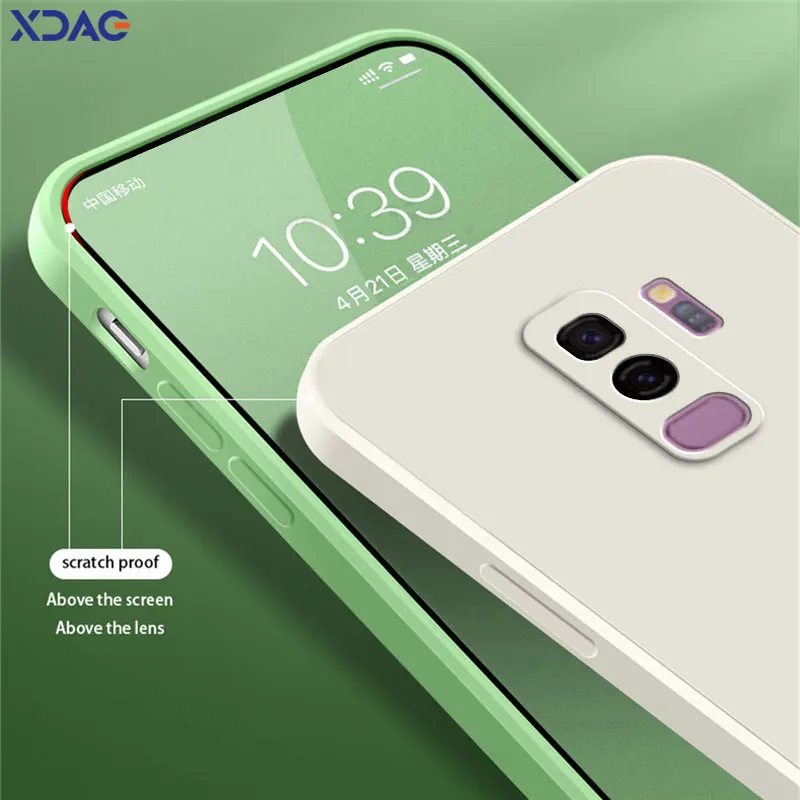 Square Liquid Silicone Back Cover - Camera Protective Soft Shockproof Phone Case