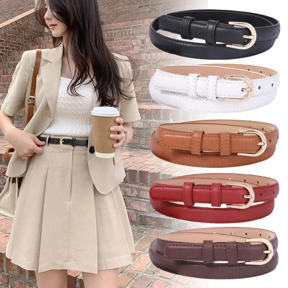 

Gold Button Small Belt Korean All-match Adjustable Jeans Belt Fashion Decorative Skirt Suit Sweater Chain Thin Belt