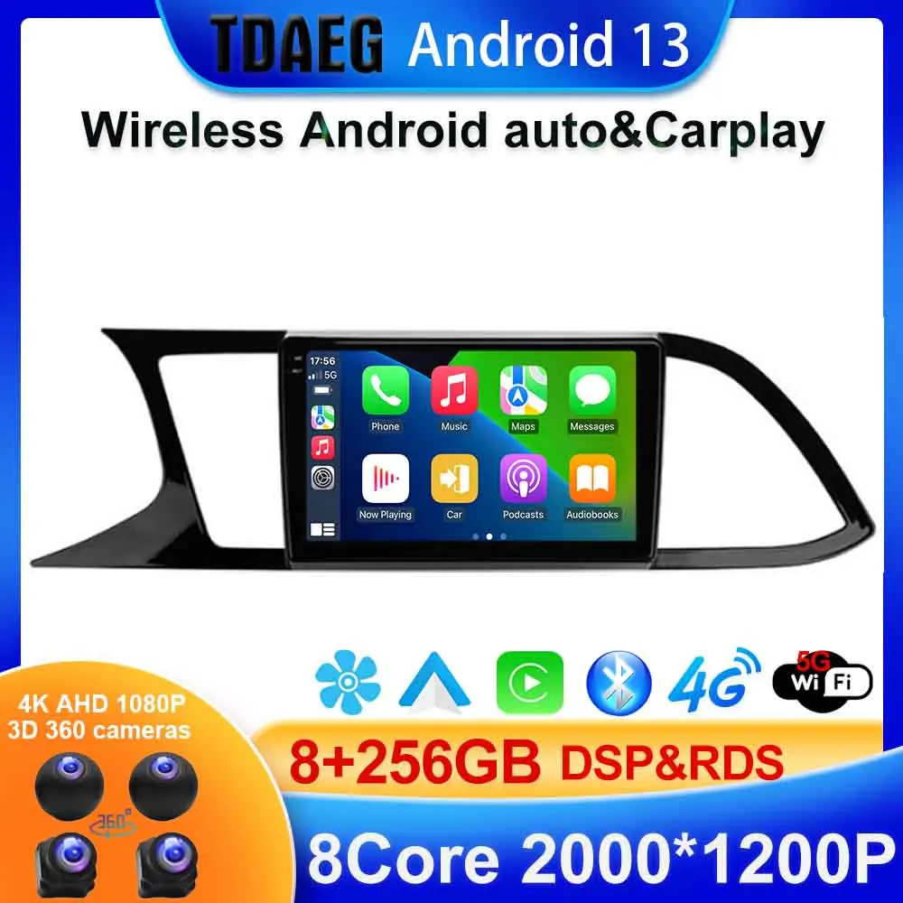 

Android 13 BT5.0 8 + 256G для Seat Leon 3 2012 - 2020 автомобильное радио, мультимедийный видеоплеер, навигатор GPS Android No 2din 2 din DVD