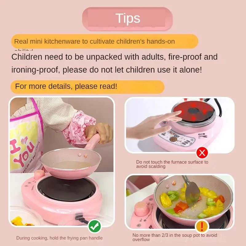 Girl Baby Can Cook Funny Mini Kitchen Real Cooked Family Toy Set