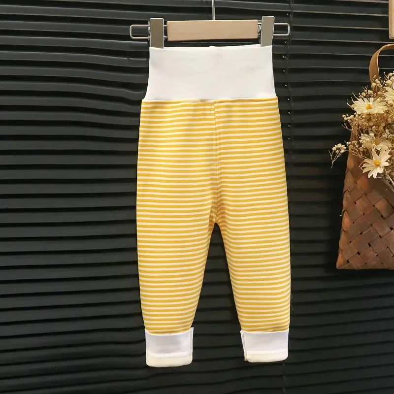 Newborn infant pants thicken keep warm in winter baby clothes bebe boy girl striped leggings kids unisex trousers baby trousers baby leggings