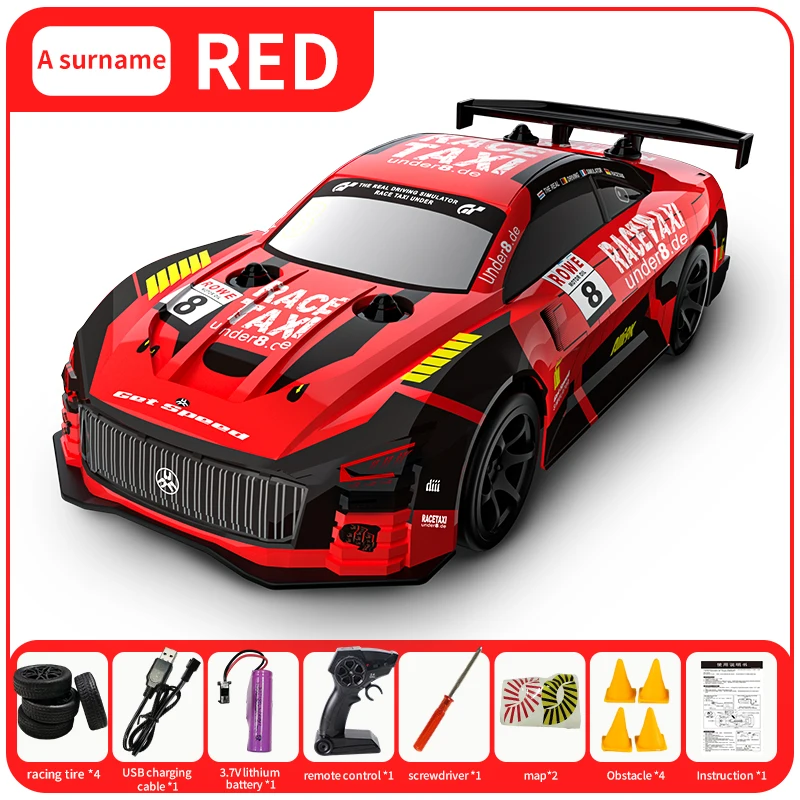 RC Car Drift Racing 2.4G 30KM/H Light Model High Speed Off Road Radio Remote Controlled Car Toy for Children Christmas Gifts