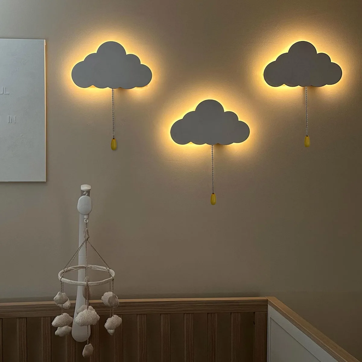 Cloud Light Floating Cloud Wall Lamps for Kids' Bedrooms Battery-operated Hanging Night Lights Gift Room Christmas Decoration