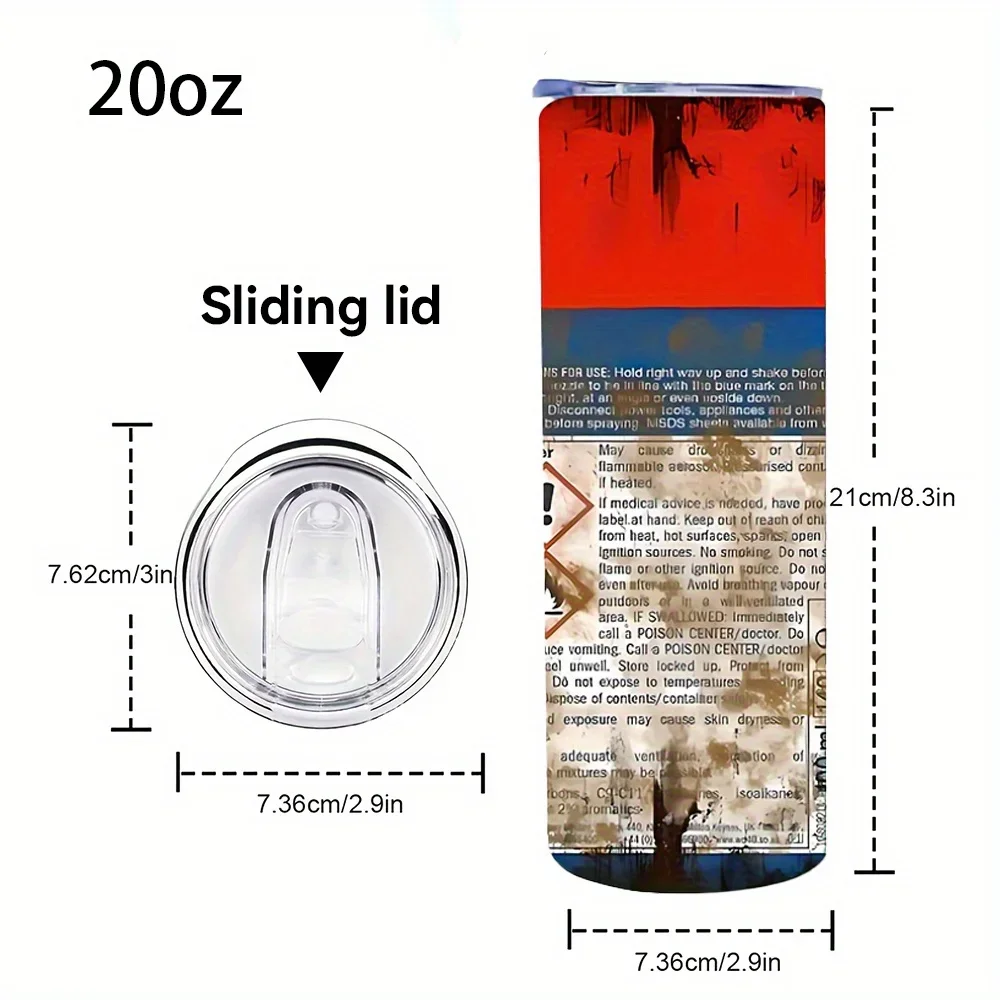 1pc 20oz Stainless Steel Thermos Cup Heat Cold Insulation Straight Water Anytime Bottle Outdoor Travel Vacuum Coffee Tea Cup