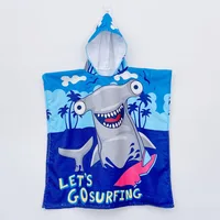 2024 new ultra-fine fiber cape bath towel cartoon print children's cape children can wear hooded bathrobes 2