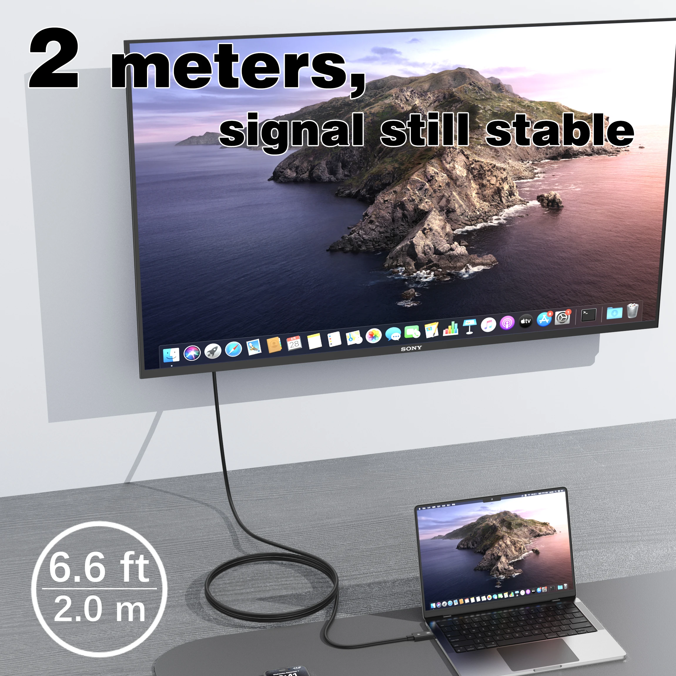 0 2m 2m Thunderbolt 4 coaxial cable USB4 type c to type c 40Gbps PD 100W Fast charging Cable for egpu iPhone MacBook Air thunderbolt 4 cable