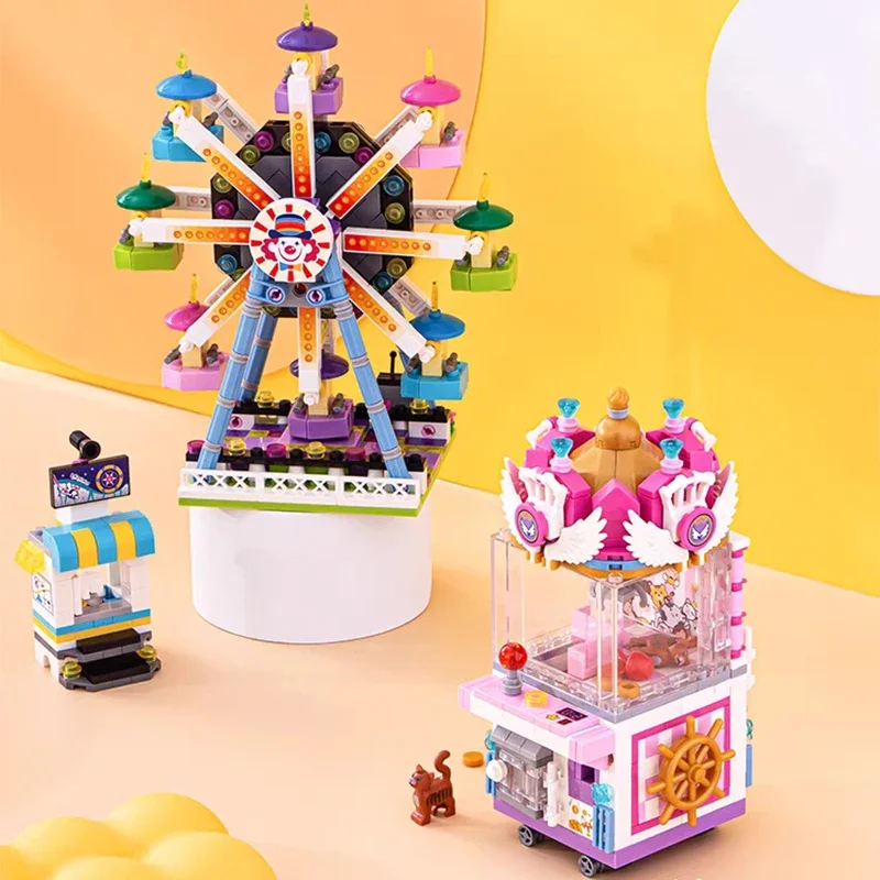 LOZ Amusement Park Pirate Ship Ferris Wheel Carousel Drop Zone