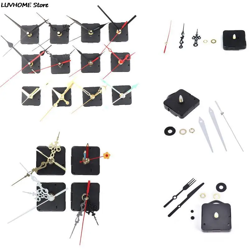 DIY Clock Mechanism Movement Silent large wall Clock Quartz Movement Mechanism Black and Red Hands Repair Tool Set Home Decor wall clock clock repair parts