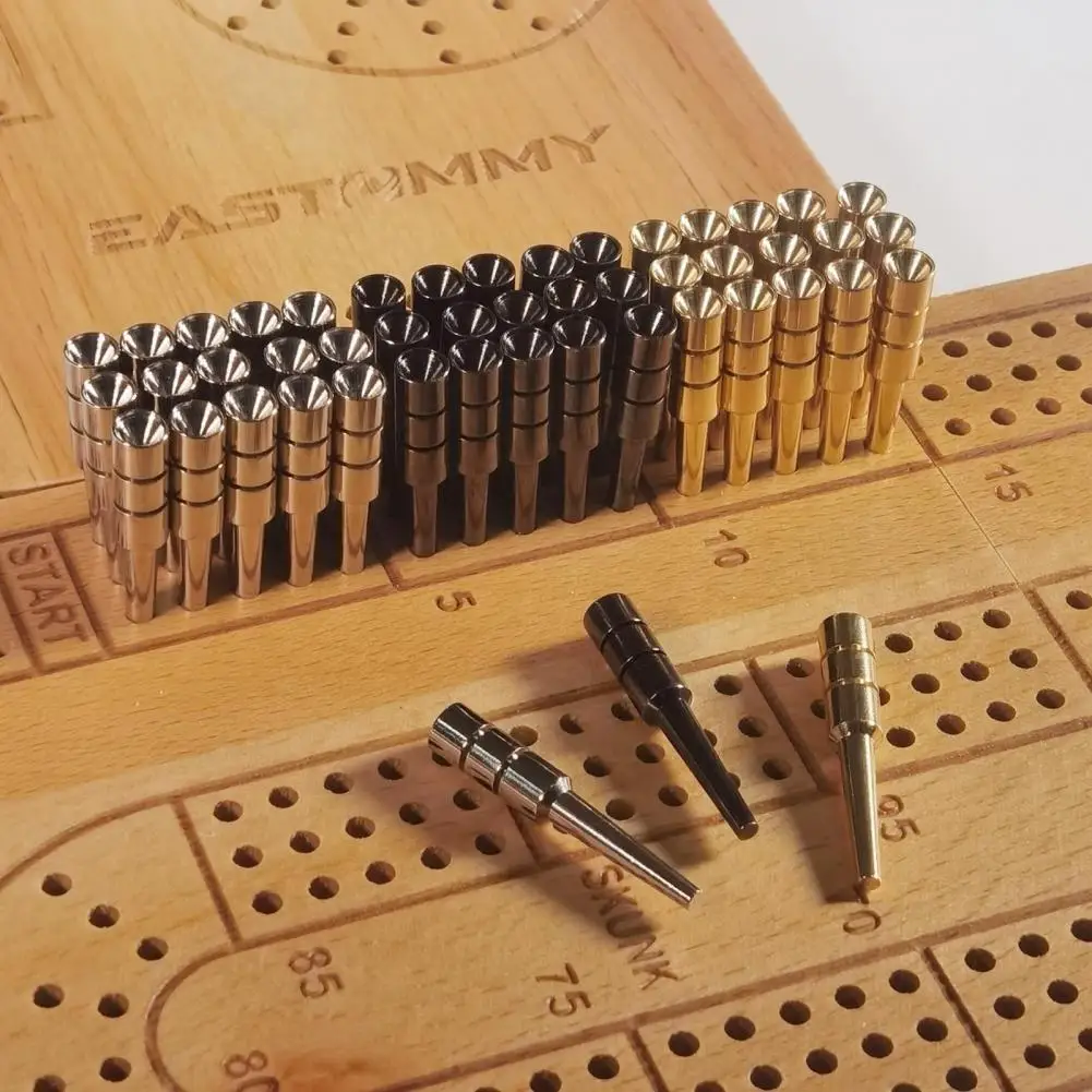12Pcs Metal Cribbage Peg 3 Colors Cribbage Scoreboard Pin 1/8-Inch Holes Scoring Needle Score Stick Metal Game Board Pegs