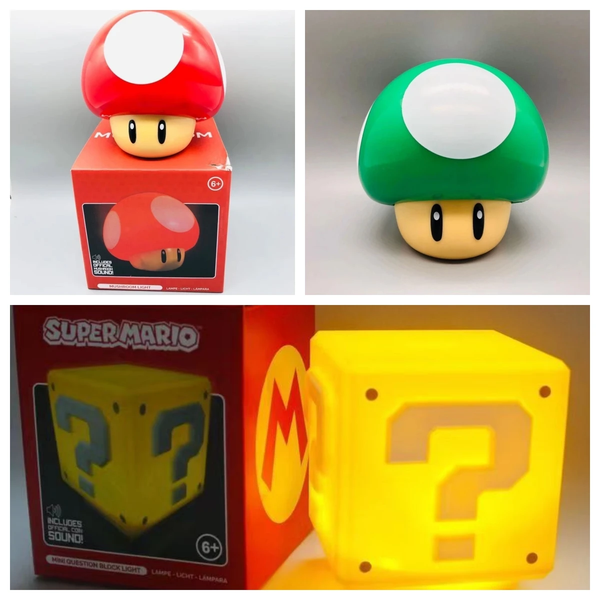 Lámpara de Super Mario Bros en forma de cubo para los adictos a Mario