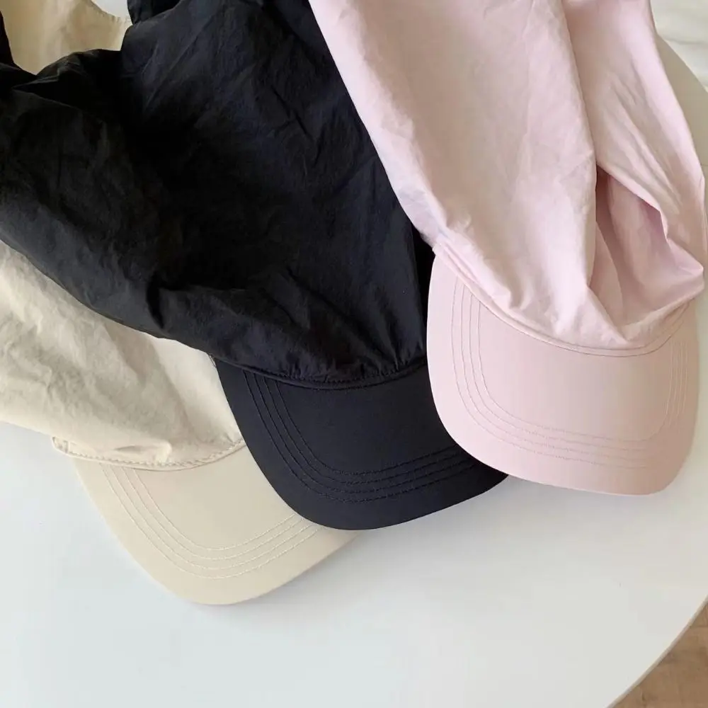 Solid Color Headscarf Baseball Cap Nylon Baseball Hat Sunscreen Beach Hats Korean Style Sun Cap Peaked Cap Outdoor