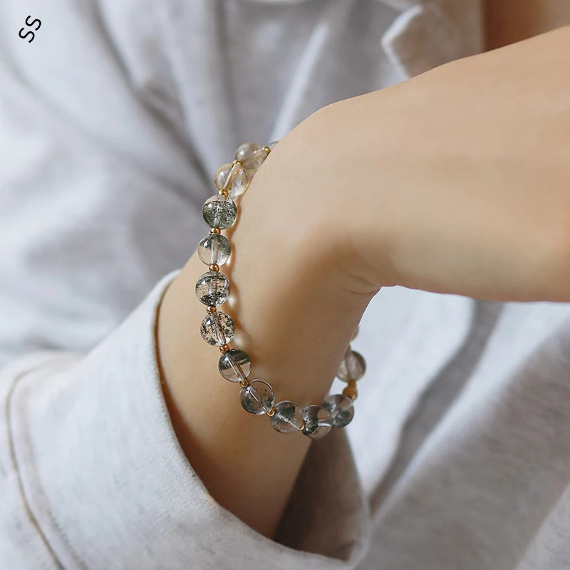 Natural Garden Crystal Strand Bracelet Women's Citrine Beaded DIY Hand Charm Chain Jewelry Accessories Ornaments for Self Gift