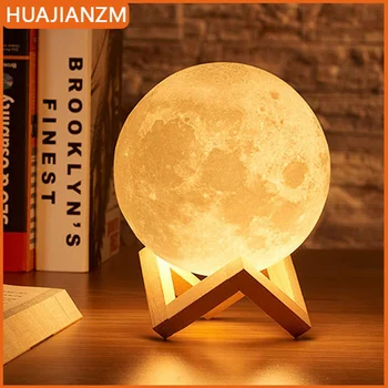 Moon Lamp LED Night Light Battery Powered With Stand Starry Lamp For Bedroom Decor Night Lights Kids Gift Moon Lamp 1