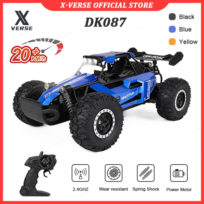 

1:16 2WD 20KM/H High Speed RC Car with LED Light 2.4G Off-Road Climbing Remote Control Car Toy Gifts for Boys Girls Kids