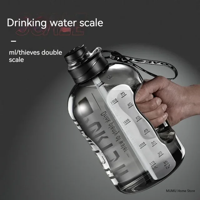 1L UP To 5L Large Capacity Bicycle Water Bottle Fitness BPA FREE Scale Drink Bottle for Men Gym Cycling Camping Water Bottle Cup 5