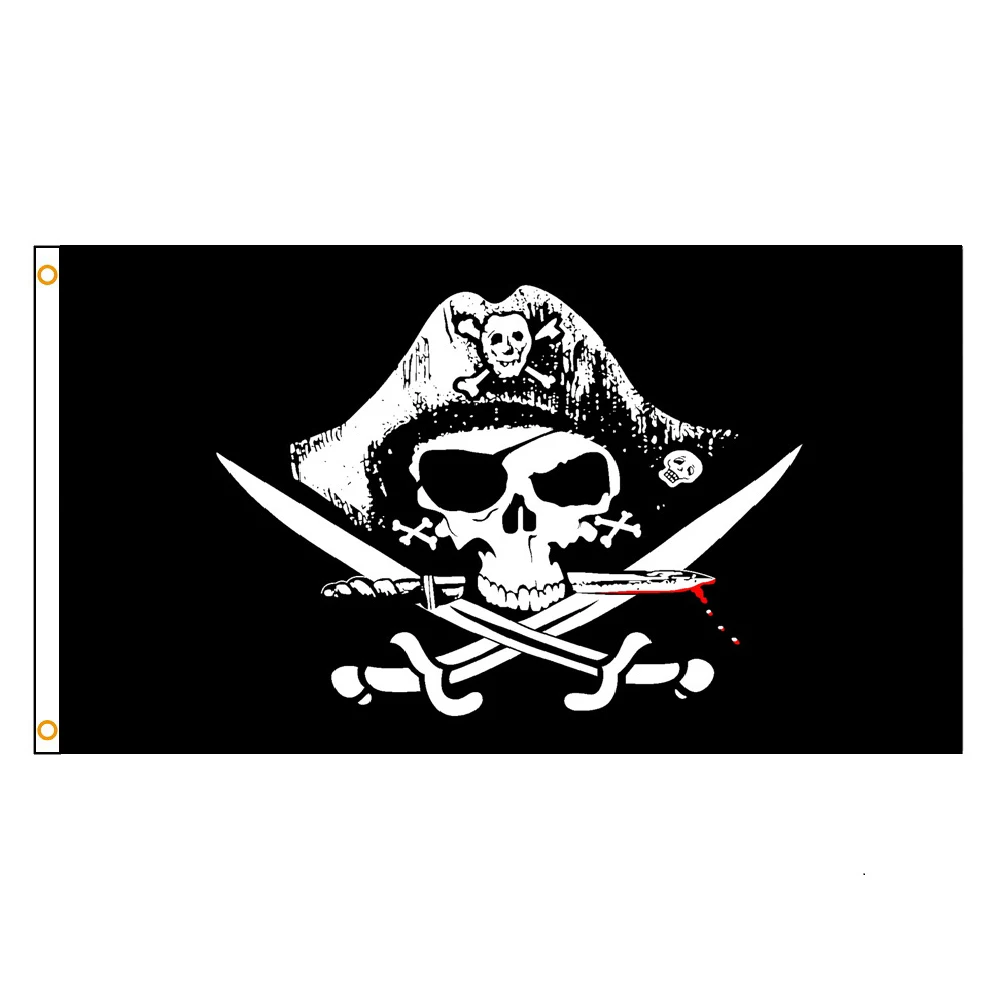 FLAGLINK 90x150cm Large Skull Crossbones Pirate Flag Jolly Roger