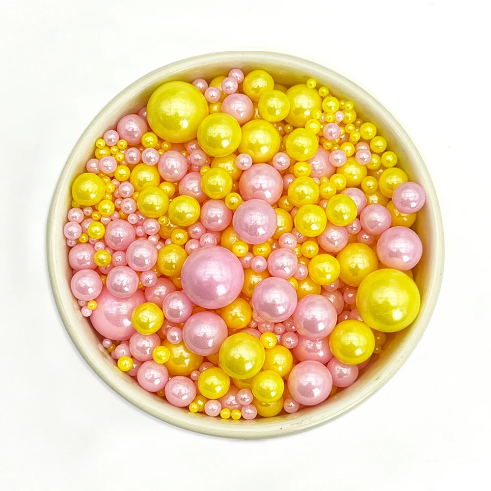 Colorful Pearl Sprinkles Cake Topper for Birthday Party Dessert Decor