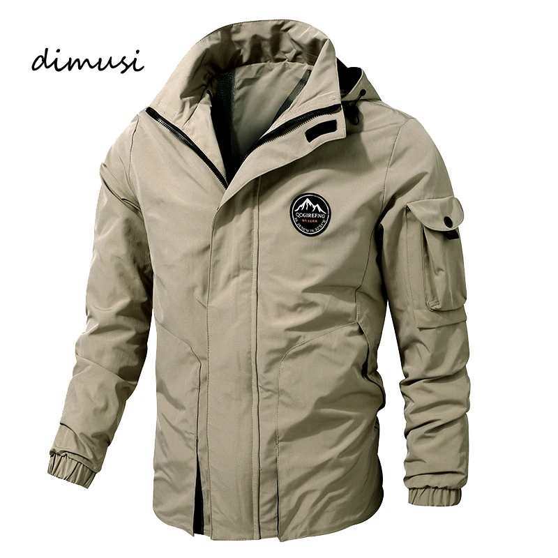 

DIMUSI Men's Military Bomber Jackets Casual Male Outwear Windbreaker Zipper Coats Fashion Man Streetwear Hooded Jacket Clothing