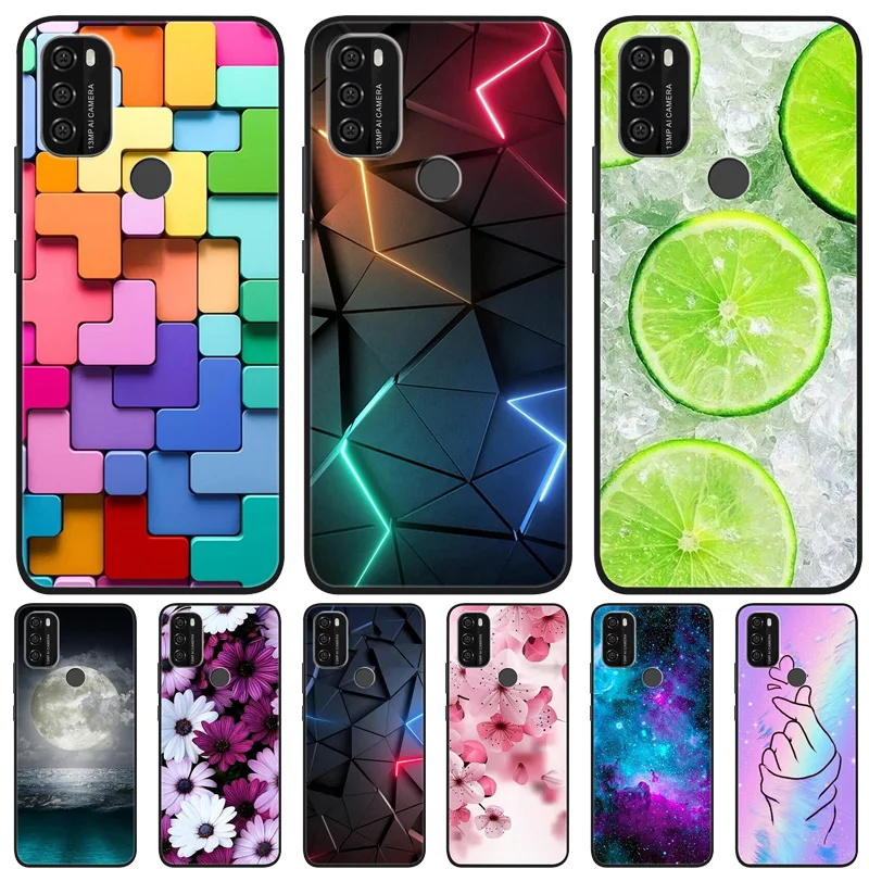 Silicone Cute Cats Painted Soft Black Cover