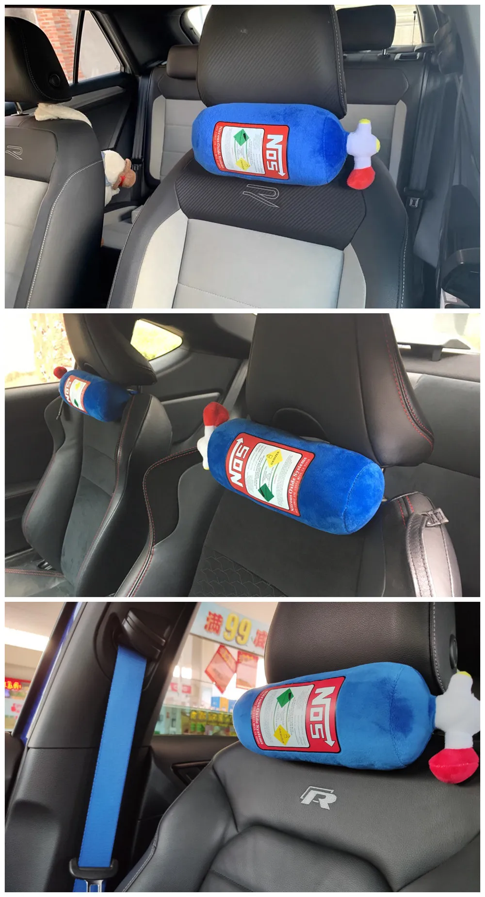 2025 NOS 아산화질소 병 새로운 플러시 장난감 베개 부드러운 터보 JDM 쿠션 선물 자동차 장식 머리 받침 등받이 좌석 목