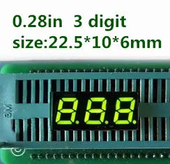 

20PCS 3 Bit 0.28 inch Digital Tube LED GREEN Light 7 Segment Display common anode 22.6*10*6.1mm Nixie tube