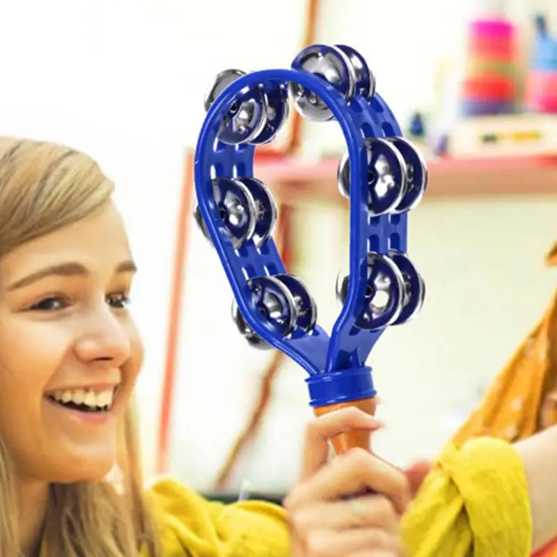 Musical Instrument Handheld Tambourine Safe Musical Tambourine Rustproof Waterproof Percussion Instrument Eco-Friendly Design
