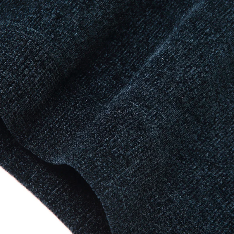 Pullover Clothing Middle Aged And Elderly Solid Color Chenille Sweater Men's Plush Thick Knitted Shirt Round Neck Dad's Outfit