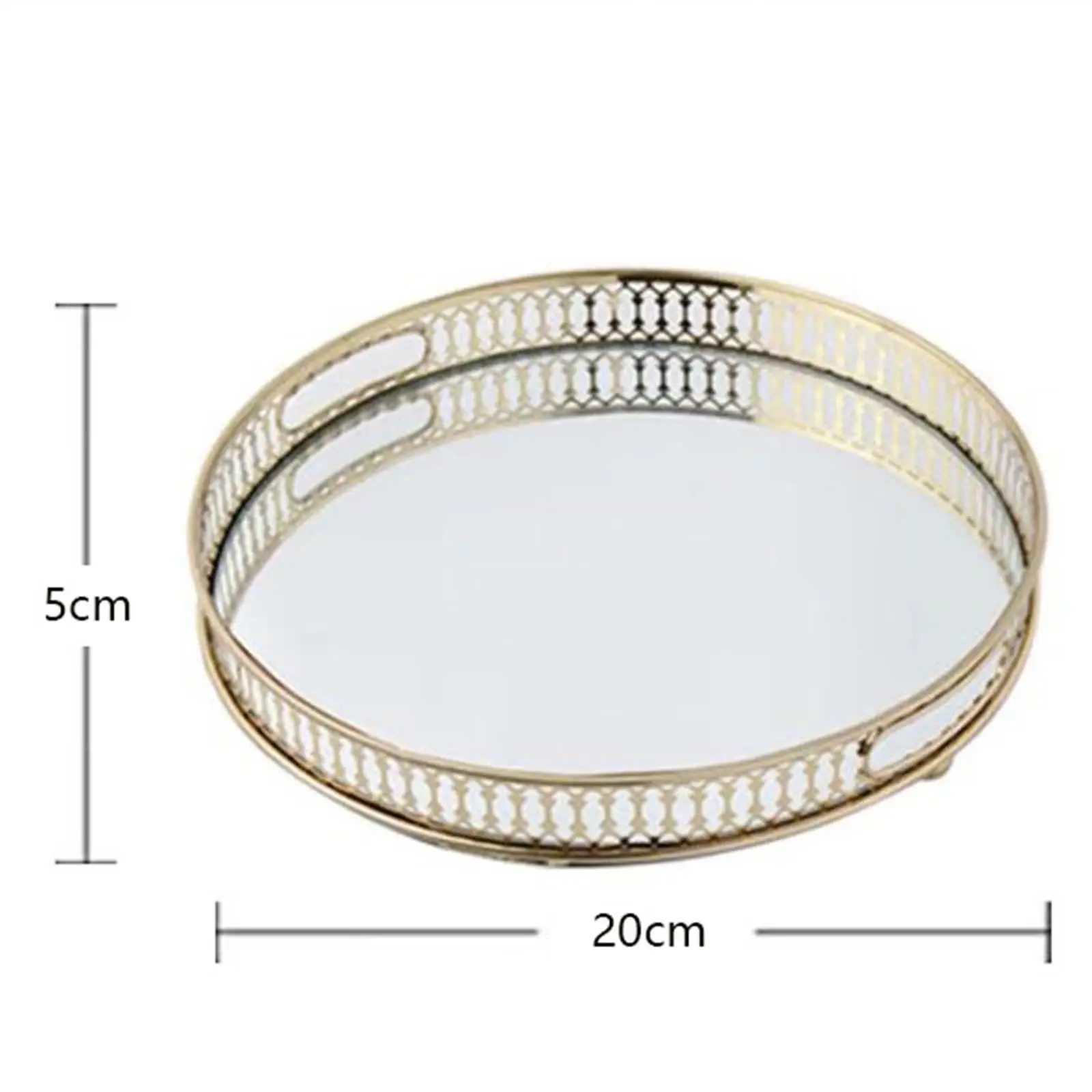 Vanity Tray Holder Cosmetic Hollow Handle Decorative Tray Skincare Organizer for Bathroom Breakfast Cosmetics Toilet Dresser