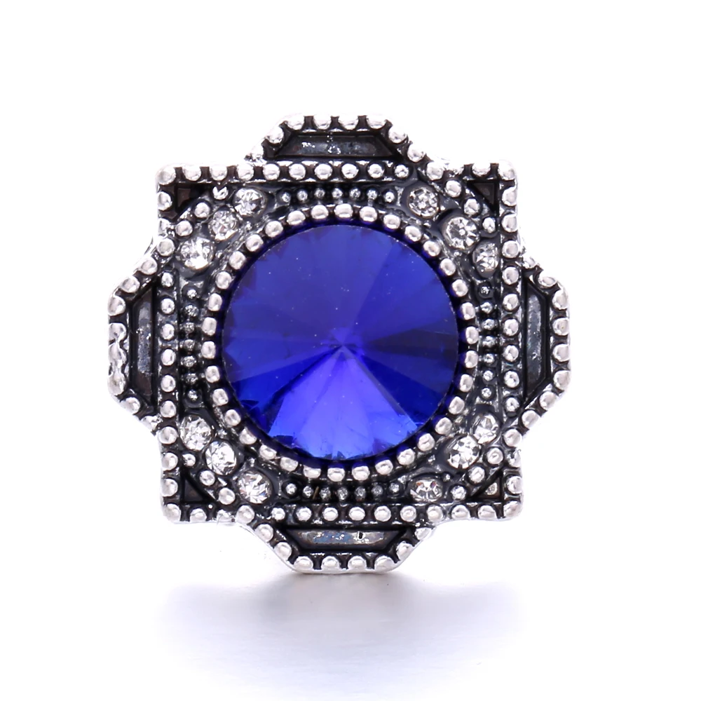 15PCS Vintage Rhinestone Flower 18mm Metal Snap Buttons Fit Snap Bracelet Bangle Necklace Jewelry ACC