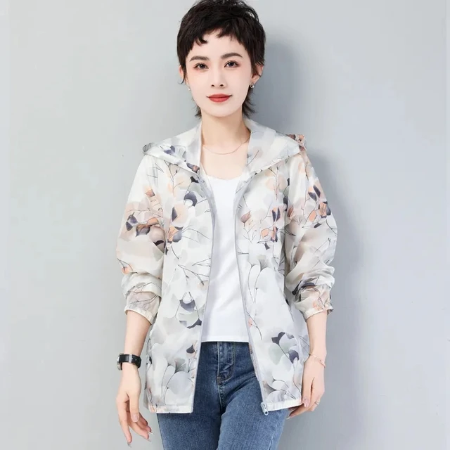 Veste coupe-vent d'été pour femme, vêtements de protection solaire, mince,  respirant, cardigan à capuche UV, manteau pour femme, crème solaire,  nouveau, 2023 - AliExpress