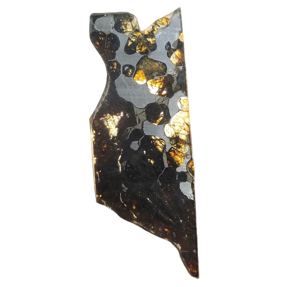 

Brenham Olive Meteorite Slice Premium Olive Meteorite Specimen Natural Meteorite Material Specimen Crafts