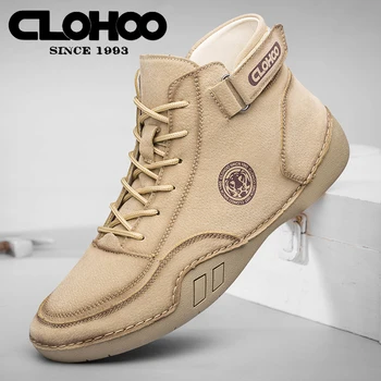 CLOHOO Sneakers Casual stringate da uomo stivaletti con cuciture invernali all'aperto scarpe antiscivolo traspiranti scarpe comode per uomo 1