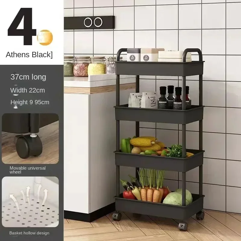 4-5 layer Trolley Rack Kitchen Floor Bedroom Bathroom Storage multi layer storage rack