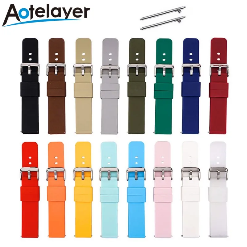 Universal Quick Release Silicone Watch Band – Soft, Waterproof Rubber Bracelet Replacement (Various Sizes)