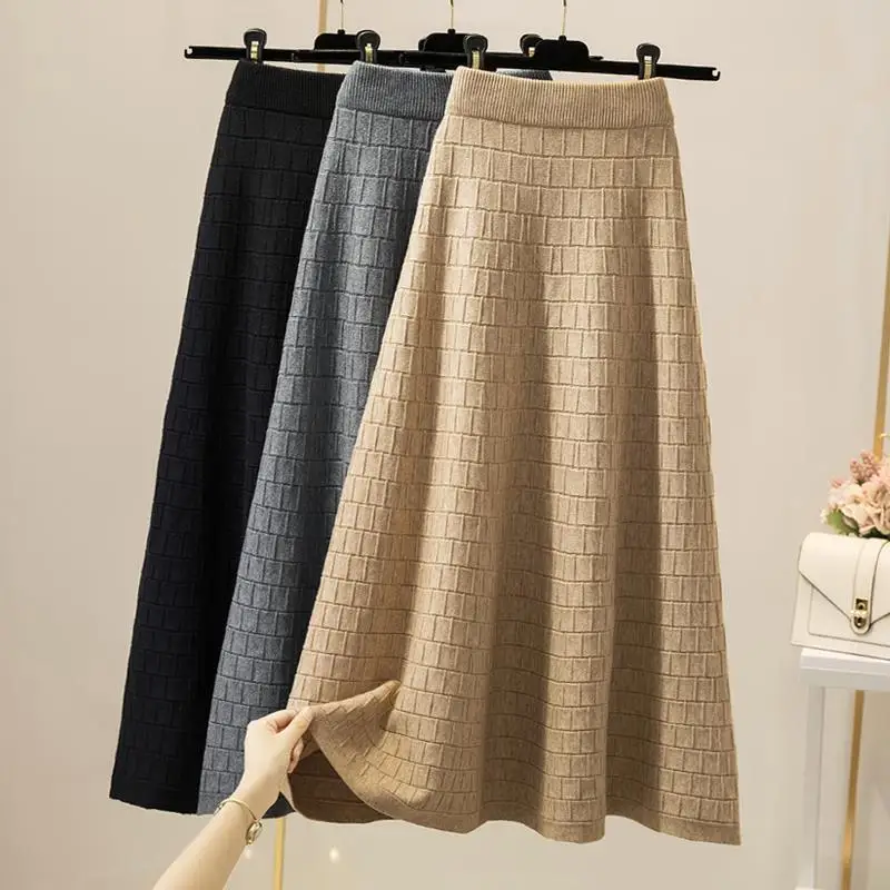 Falda Larga Bodycon Para Mujer - Diseño Sólido Y Elegante, Temporada 2025