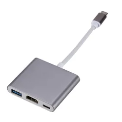 Multi-Function USB-C Hub with HDMI and USB 3.0 Charging Port (Grey 1)