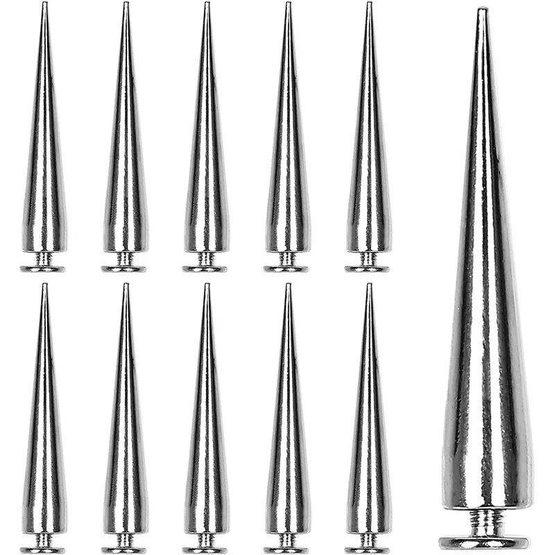 40 set Cone Spikes Screwback Studs Rivets Large Metal Tree Spikes Studs for Punk Style Clothing Accessories DIY Craft Decoration