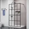 Shower door  -  Transparent frame shower screen with walk-in black finish makes bathing experience easy and strong construction 5