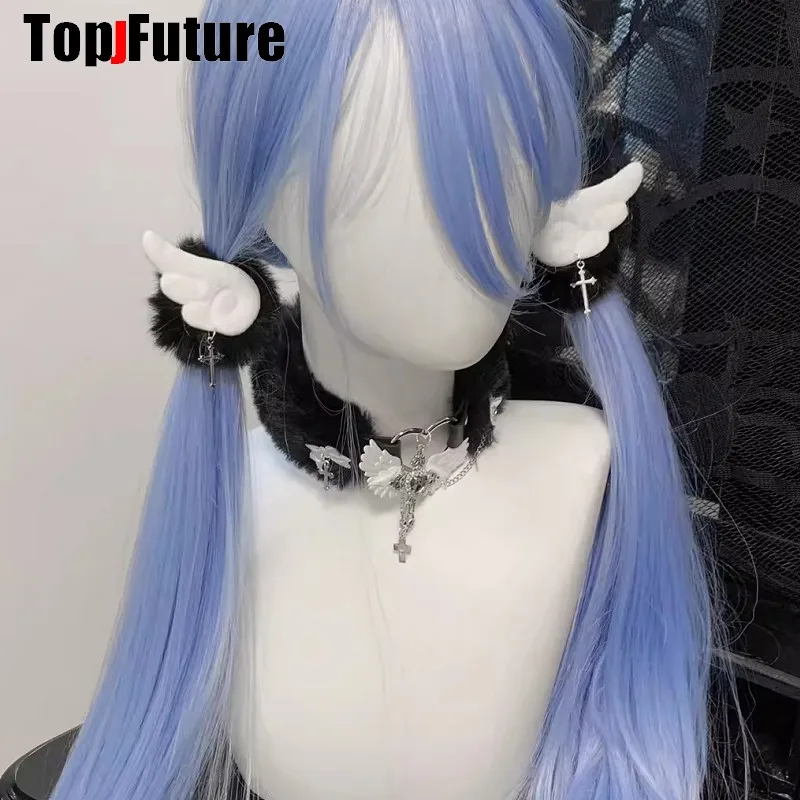 Vintage Gothic Lolita Harajuku Punk Angel Wing Furry Hair Bands