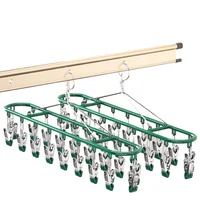 18 Clip Stainless Steel Sock Rack Clothes Rack Multifunctional Household Unmarked Underwear Drying Rack Balcony Storage Racks 1