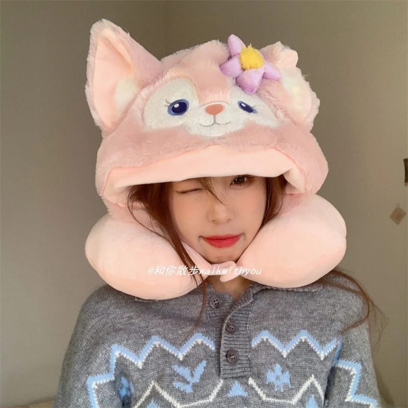 Cute LinaBell Hooded U-shaped Neck Pillow Cartoon Donald Duck StellaLou ShellieMay Lolita Travel Nap Pillow With Hat Gifts Girl 2